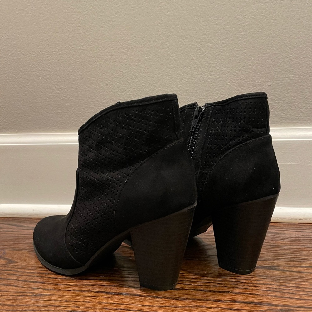 Black Suede Booties Size 8